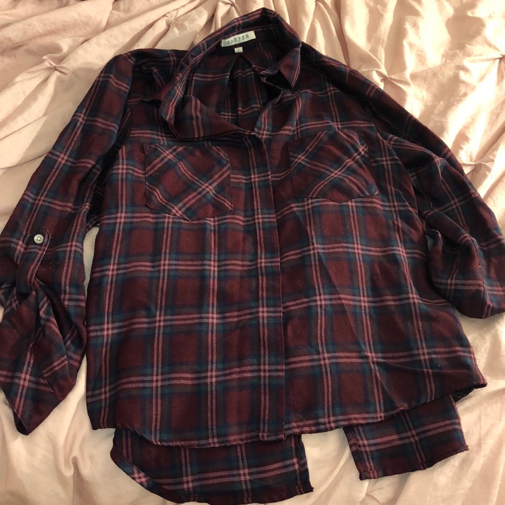 Oversized plaid shirt